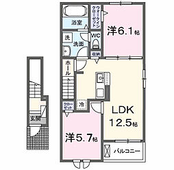 ベルデ テラ 2LDKの間取図画像