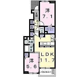 ロンフィト 2LDKの間取図画像