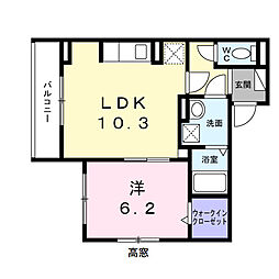 赤川4丁目アパート 1LDKの間取図画像