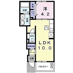 エスポワールヒル富谷太子堂 1LDKの間取図画像