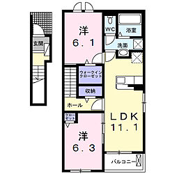 仮称;宮久保4丁目アパートIII 2LDKの間取図画像