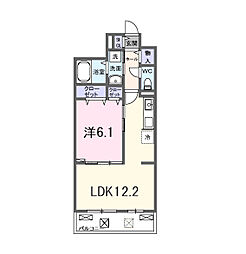 ヒカルサ京都伏見小野 1LDKの間取図画像