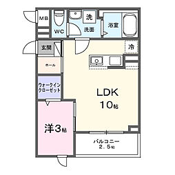 東羽衣6丁目アパート(028754701) 1LDKの間取図画像