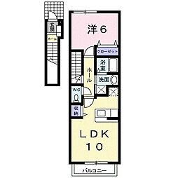 カサ・アレグリーC 1LDKの間取図画像