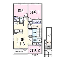(仮)井手町多賀アパート 3LDKの間取図画像