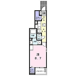 カナル ホリカワ 1Kの間取図画像