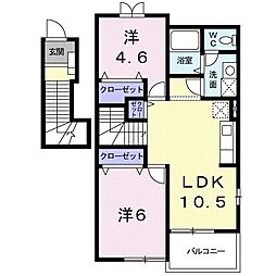 リヴィエール 2LDKの間取図画像