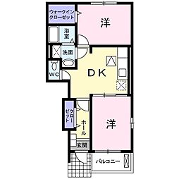 ヴィラ・サンマリノ2 2DKの間取図画像