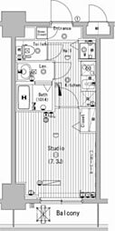 グランド・ガーラ横濱万世町 1Kの間取図画像