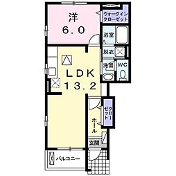 シャン・ド・フルール1 1LDKの間取図画像