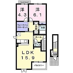 クレメント 2LDKの間取図画像