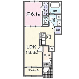 メゾン・パプリカ 1LDKの間取図画像