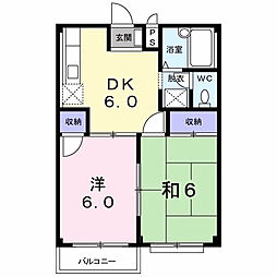 ひまわりハイツ 2DKの間取図画像