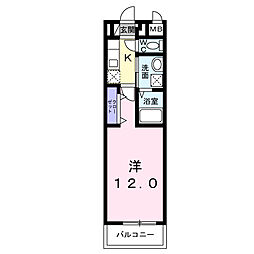 ミッドハイツ 1Kの間取図画像
