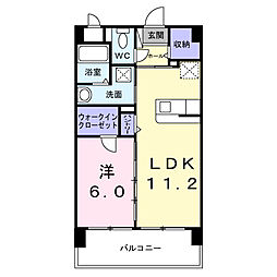ヒルズ宮里 1LDKの間取図画像