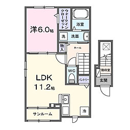 アヴニール 1LDKの間取図画像