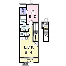 ラスパトハイツ 1LDKの間取図画像