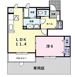 メゾン伏見 1LDKの間取図画像