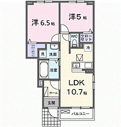 ウイング・M 2LDKの間取図画像