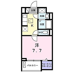 グランデュオ 1Kの間取図画像