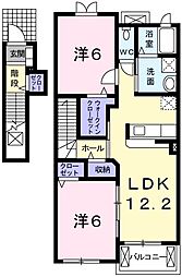 サンセットヒルズ 2LDKの間取図画像