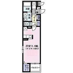 カーサシエロ ワンルームの間取図画像