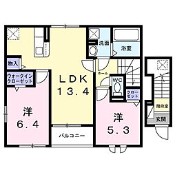 ハレ ポロカ I 2LDKの間取図画像