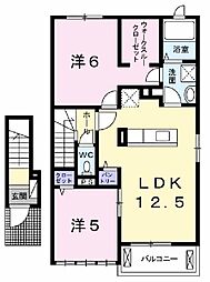 カルムグラース2 2LDKの間取図画像
