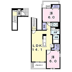 メブキヒルズシルーカ 2LDKの間取図画像