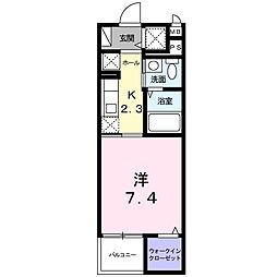 ディオーネ・ジエータ大日 1Kの間取図画像