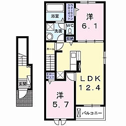 鳥羽町アパート(028838001) 2LDKの間取図画像