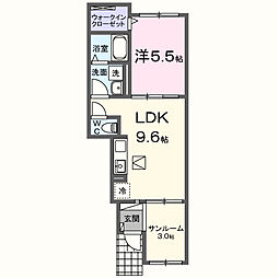 インテルモンテ長滝 1LDKの間取図画像