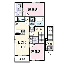 エテルネルI 2LDKの間取図画像
