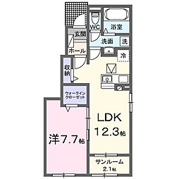 アンジュD 1LDKの間取図画像
