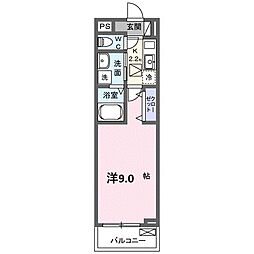 サンプレイス ザ・サード 1Kの間取図画像