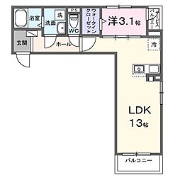 メモワール庭窪 1LDKの間取図画像