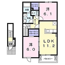 ブロッサムガーデン 2LDKの間取図画像