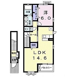 りんりんハウスとちの木 1LDKの間取図画像
