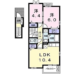 ネオファミール・F 2LDKの間取図画像