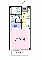 グリーンパークS 1Kの間取図画像
