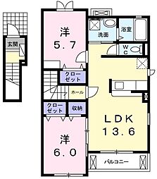 フレグランスリッチ3 2LDKの間取図画像
