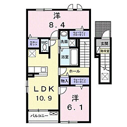 NIDO白い雲 2LDKの間取図画像