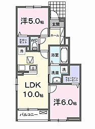 エターナルヒルズ 2LDKの間取図画像