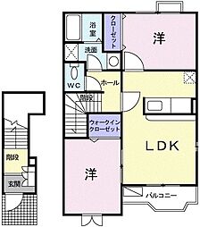 十夢想家 2LDKの間取図画像