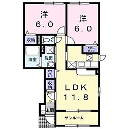 アンダンテ3 2LDKの間取図画像