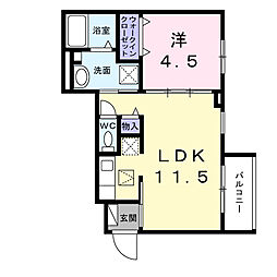 ピアッツァ川崎 II 1LDKの間取図画像
