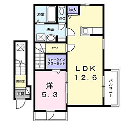 ピアッツァ川崎 II 1LDKの間取図画像