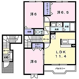 フラン・ジェルメ 3LDKの間取図画像