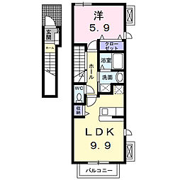 カルムメゾン 1LDKの間取図画像