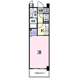 フレアルーチェ 1Kの間取図画像